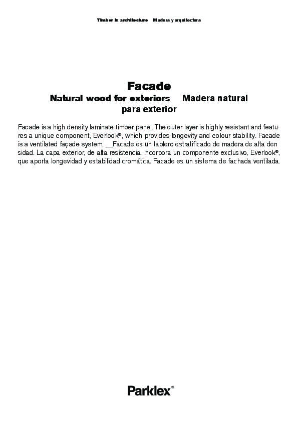 Parklex Facade Commercial Catalogue English Spanish Facades Northwest Parklex Facade Commercial Catalogue English Spanish